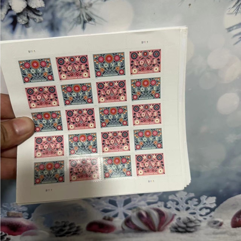 Love Floral Forever Stamps Sheet - 10 Books